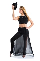 Naklejka premium Blonde ballerina dancing
