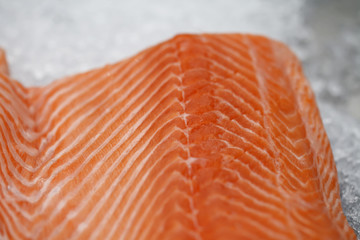 Fillet of red fish on ice