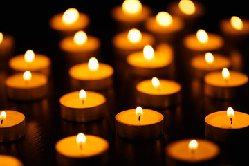 Many burning candles