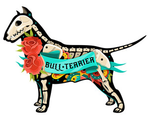 Vector Bull Terrier - obrazy, fototapety, plakaty