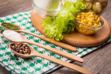 salad ingredients in studio
