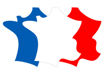 bleu blanc rouge carte de france drapeau français