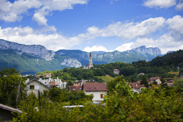 Fototapeta na wymiar View from Annecy city, Haute Savoie, France