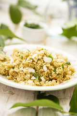 Quinoa salad with parsley and cheese