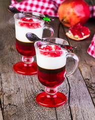 multi-colored jelly with pomegranate