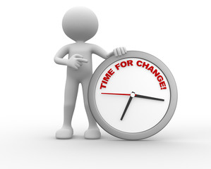 Clock with words Time for change