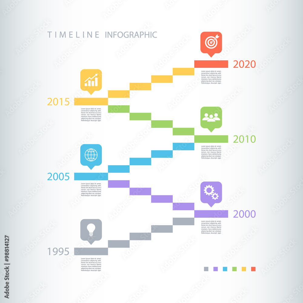 Poster Timeline infographic design template.Vector illustration for workflow layout, diagram, number options, web design.