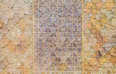 Pattern of a dry leaf wall