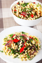 Pasta with prosciutto and spinach