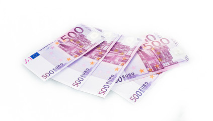 Obraz na płótnie Canvas 500 euro bills euro banknotes money. European Union Currency