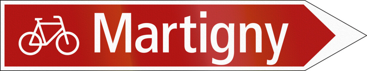 Road sign used in Switzerland - Route for cycles