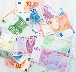 euro bills  euro banknotes money. European Union Currency