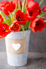 Red tulips.