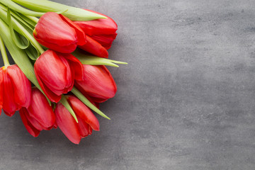 Red tulips.