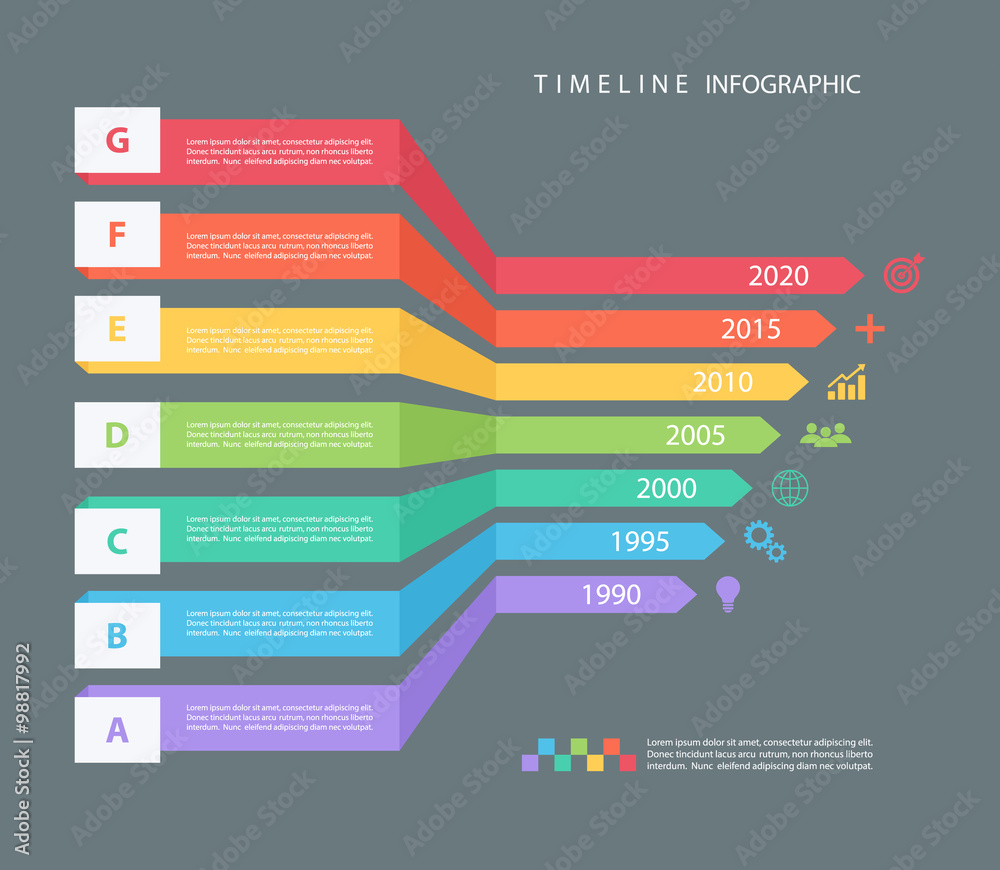 Poster timeline infographic design template.vector illustration for workflow layout, diagram, number option