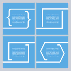 Set of quote text bubbles. Quote blank template. Quote bubble. Vector illustration.