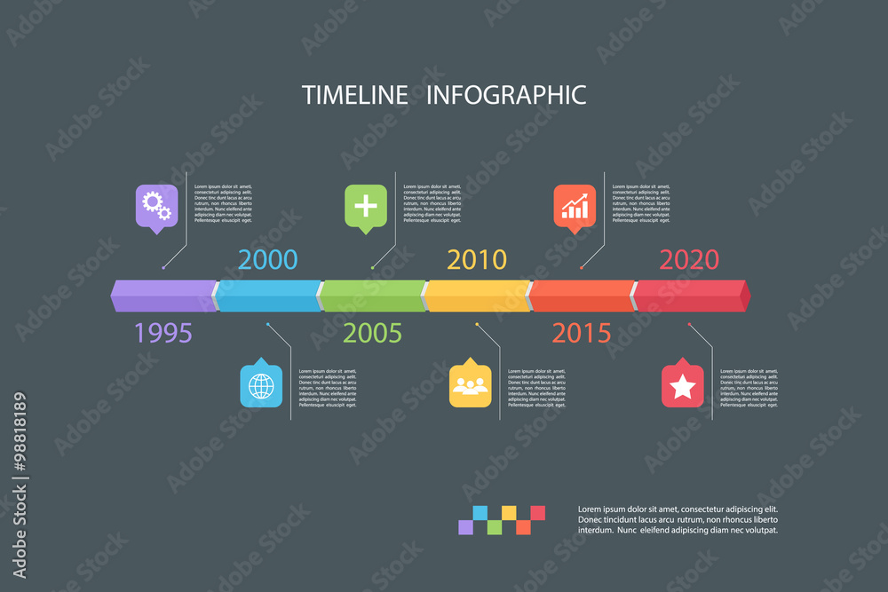 Poster timeline infographic design template.vector illustration for workflow layout, diagram, number option