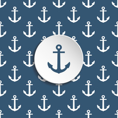 Anchor seamless pattern. Vector illustration.