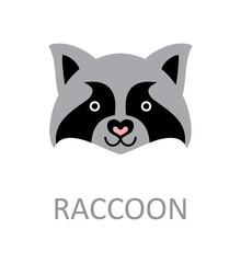 Raccoon face - design template.