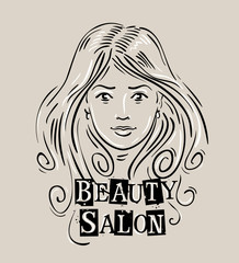 beauty salon vector logo design template. barbershop or beautiful girl, woman icon