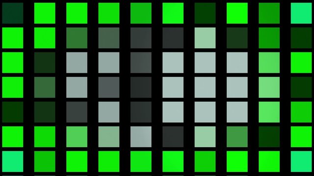 Flashing  squares in green color