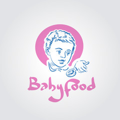 baby food vector logo design template. toddler, kid or child nutrition icon