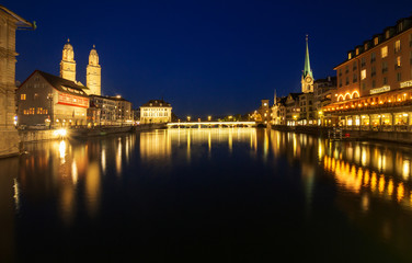 Fototapeta premium Beautiful view of the river and the house Switzerland