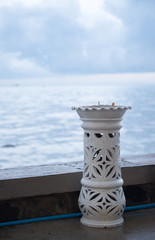 ashtrays located on the beach