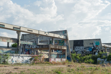 HUA HIN ,THAILAND - May30,2015 :Graffiti abandoned old factory 