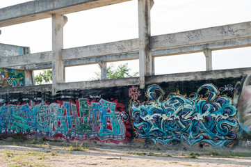 HUA HIN ,THAILAND - May30,2015 :Graffiti abandoned old factory 