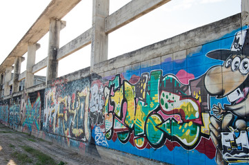 HUA HIN ,THAILAND - May30,2015 :Graffiti abandoned old factory 