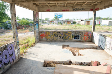 HUA HIN ,THAILAND - May30,2015 :Graffiti abandoned old factory 