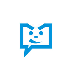 Bubble smile vector icon. Bubble smile vector logo concept illustration. Chat vector symbol icon. Design element.