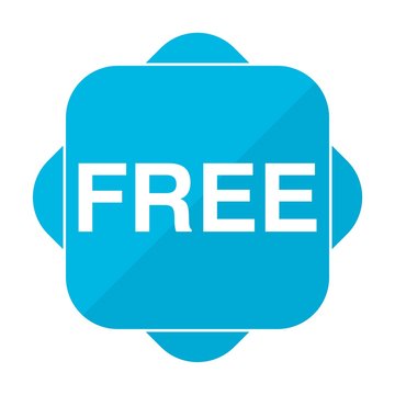 Blue square icon free