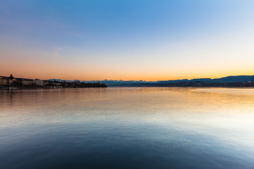 Twilight on Zurich Lake