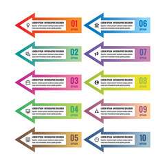 Infographic business concept - vector arrows with text and icons for presentation, brochure, website and other creative projects. Infographics design elements.