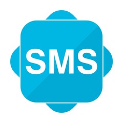 Blue square icon sms