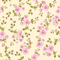 Cherry blossom seamless pattern.