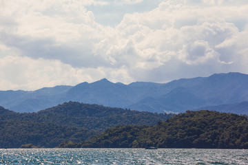 View of the coast of mountains and sea of ??Paraty - Rio de