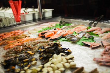 Fresh seafood in buffet