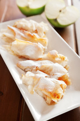 Bulgarian banitza with lokum and apples
