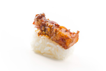spicy streaky pork sushi