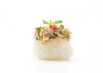 spicy tuna sushi