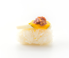 egg with shrimp paste sauce sushi