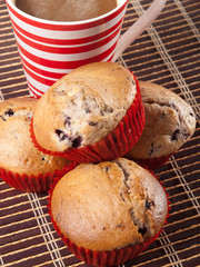 Berry muffins with coffee