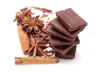 Chocolate with Cinnamon Sticks and Anise Stars