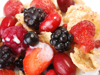 Cereal brakfast with berries
