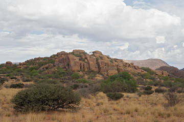 Fototapeta na wymiar rock formation in the Erongo Mountains, Namibia