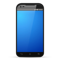 Black Smartphone Template Mockup Display Screen. Isolated On White Background. Ready For Your Design. Vector EPS10 