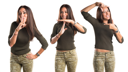 Obraz premium woman making time out gesture